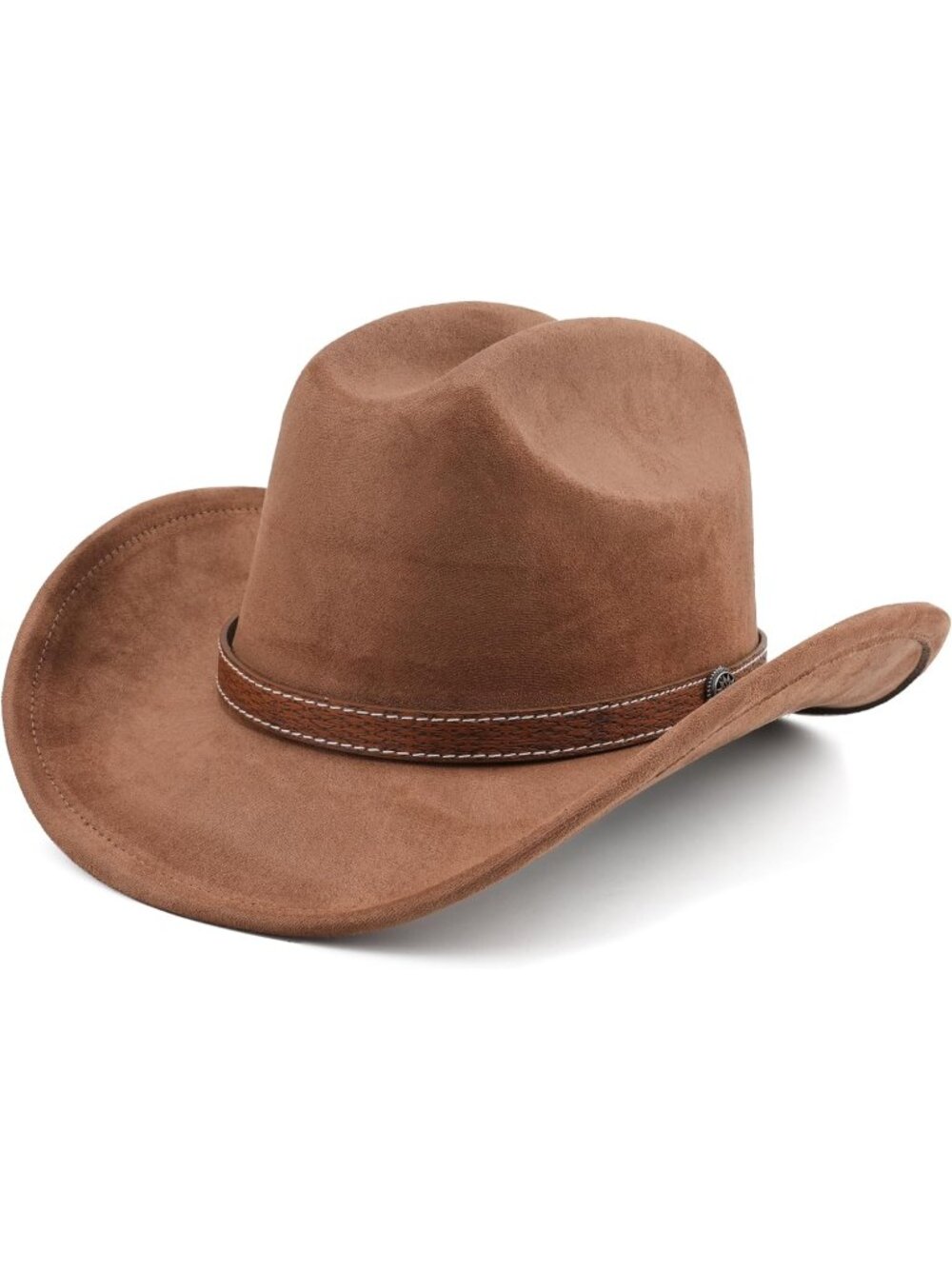Kids Coffee Pull-On Western Costume Cowboy Hat with Brown Band
